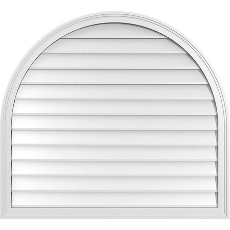 Ekena Millwork Round Top Surface Mount PVC Gable Vent w/ 2"W x 1-1/2"P Brickmould Frame, 42"W x 38"H GVPRT42X3802SN